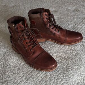 Franco Fortini Round Toe Rugged Combat Boots